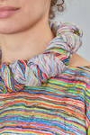 big squared shawl in linen multicolor stripes canva - DANIELA GREGIS 