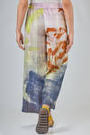 printed trousers in silk twill - F-CASHMERE by FISSORE 