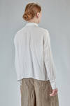 camicia al fianco, ampia, in tela leggera di lino, cotone e cupro - FORME D' EXPRESSION 