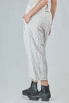 short and wide trousers in hemp, cotton and metal pinstripe - MARC LE BIHAN 