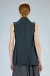 sleeveless top in cotton, linen and viscose jacquard - MARC LE BIHAN 