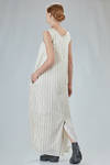 abito lungo e ampio in tela lavata di cotone e cupro con righe verticali - MARC LE BIHAN 