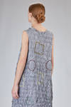 longuette dress in printed polyester froissé - SHU MORIYAMA 