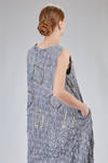 longuette dress in printed polyester froissé - SHU MORIYAMA 