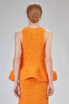 long and lean 'sculpture' top in cotton, polyamide and polyurethane bubbles jersey - MELITTA BAUMEISTER 