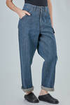 jeans in denim cimosato di cotone organico tinto in matassa - IMjiT 