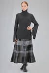 wheel-skirt 'sculpture' in stone wash cotton denim and parts in eco-friendly leather - JUNYA WATANABE 