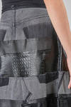 wheel-skirt 'sculpture' in stone wash cotton denim and parts in eco-friendly leather - JUNYA WATANABE 