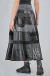 wheel-skirt 'sculpture' in stone wash cotton denim and parts in eco-friendly leather - JUNYA WATANABE 