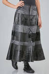 wheel-skirt 'sculpture' in stone wash cotton denim and parts in eco-friendly leather - JUNYA WATANABE 