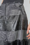 wheel-skirt 'sculpture' in stone wash cotton denim and parts in eco-friendly leather - JUNYA WATANABE 