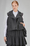 giacca al fianco in panno morbido di lana, foderata in cupro - NOIR KEI NINOMIYA 