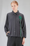hip-lenght shirt, wide, in cotton chevron - SOH 