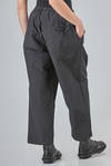 wide trousers, in medium weight washed cotton satin - MANUELLE GUIBAL 