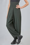 oversize trousers, in plain wool knit - MANUELLE GUIBAL 