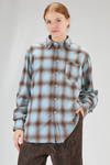 camicia classica a uomo in fustagno di cotone a check sfumati e profili a taglio vivo - 6167 STUDIO SHIRT 
