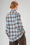camicia classica a uomo in fustagno di cotone a check sfumati e profili a taglio vivo - 6167 STUDIO SHIRT 