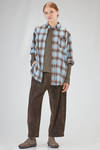 camicia classica a uomo in fustagno di cotone a check sfumati e profili a taglio vivo - 6167 STUDIO SHIRT 