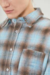 camicia classica a uomo in fustagno di cotone a check sfumati e profili a taglio vivo - 6167 STUDIO SHIRT 