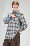 camicia classica a uomo in fustagno di cotone a check sfumati e profili a taglio vivo - 6167 STUDIO SHIRT 