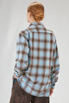 camicia classica a uomo in fustagno di cotone a check sfumati e profili a taglio vivo - 6167 STUDIO SHIRT 
