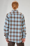 camicia classica a uomo in fustagno di cotone a check sfumati e profili a taglio vivo - 6167 STUDIO SHIRT 