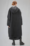 under the knee coat, wide, in nylon canva and virgin wool and polyester bouclé cloth - KIMONORAIN 