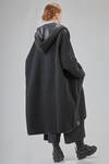 under the knee coat, wide, in nylon canva and virgin wool and polyester bouclé cloth - KIMONORAIN 