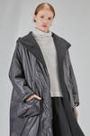 under the knee coat, wide, in nylon canva and virgin wool and polyester bouclé cloth - KIMONORAIN 