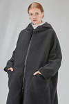 under the knee coat, wide, in nylon canva and virgin wool and polyester bouclé cloth - KIMONORAIN 