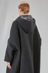 under the knee coat, wide, in nylon canva and virgin wool and polyester bouclé cloth - KIMONORAIN 