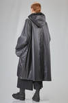 under the knee coat, wide, in nylon canva and virgin wool and polyester bouclé cloth - KIMONORAIN 