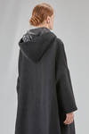 under the knee coat, wide, in nylon canva and virgin wool and polyester bouclé cloth - KIMONORAIN 