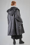 under the knee coat, wide, in nylon canva and virgin wool and polyester bouclé cloth - KIMONORAIN 