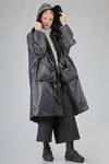 under the knee coat, wide, in nylon canva and virgin wool and polyester bouclé cloth - KIMONORAIN 