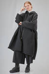 under the knee coat, wide, in nylon canva and virgin wool and polyester bouclé cloth - KIMONORAIN 