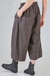 under the knee trousers, wide, in washed cotton canvas garment dyed - ALBUM DI FAMIGLIA 