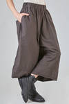 under the knee trousers, wide, in washed cotton canvas garment dyed - ALBUM DI FAMIGLIA 
