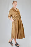 long and wide shirt in washed silk and cotton satin garment dyed - ALBUM DI FAMIGLIA 