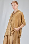 long and wide shirt in washed silk and cotton satin garment dyed - ALBUM DI FAMIGLIA 