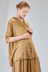 long and wide shirt in washed silk and cotton satin garment dyed - ALBUM DI FAMIGLIA 