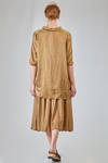 long and wide shirt in washed silk and cotton satin garment dyed - ALBUM DI FAMIGLIA 