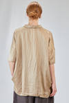 long and wide shirt in washed silk and cotton satin garment dyed - ALBUM DI FAMIGLIA 
