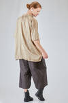 long and wide shirt in washed silk and cotton satin garment dyed - ALBUM DI FAMIGLIA 