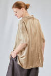 long and wide shirt in washed silk and cotton satin garment dyed - ALBUM DI FAMIGLIA 