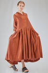 long and wide dress in washed silk and cotton satin garment dyed - ALBUM DI FAMIGLIA 