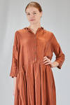 long and wide dress in washed silk and cotton satin garment dyed - ALBUM DI FAMIGLIA 