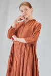 long and wide dress in washed silk and cotton satin garment dyed - ALBUM DI FAMIGLIA 