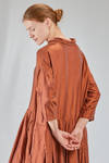 long and wide dress in washed silk and cotton satin garment dyed - ALBUM DI FAMIGLIA 