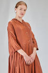 long and wide dress in washed silk and cotton satin garment dyed - ALBUM DI FAMIGLIA 